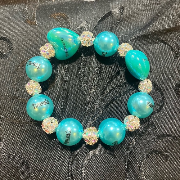 Tiffany & Co. 2 Turquoise hearts and Silver Sparkle Bracelet - Picture 2 of 4